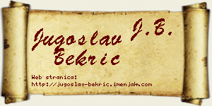 Jugoslav Bekrić vizit kartica